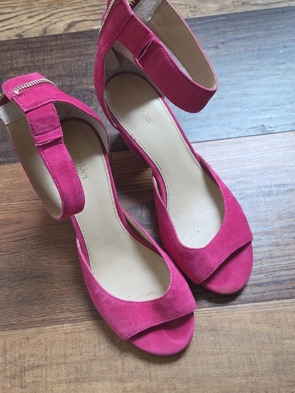 Botkiers Fuchsia Suede Ankle-Strap Heels